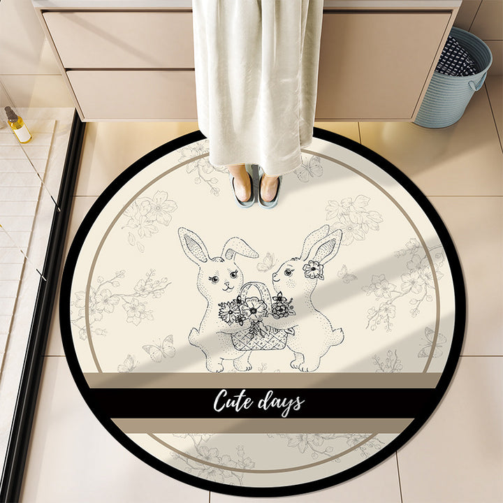 Round Motivational Bath Mat