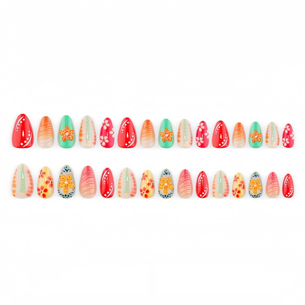 Creative floral design acrylic nails Kalsten