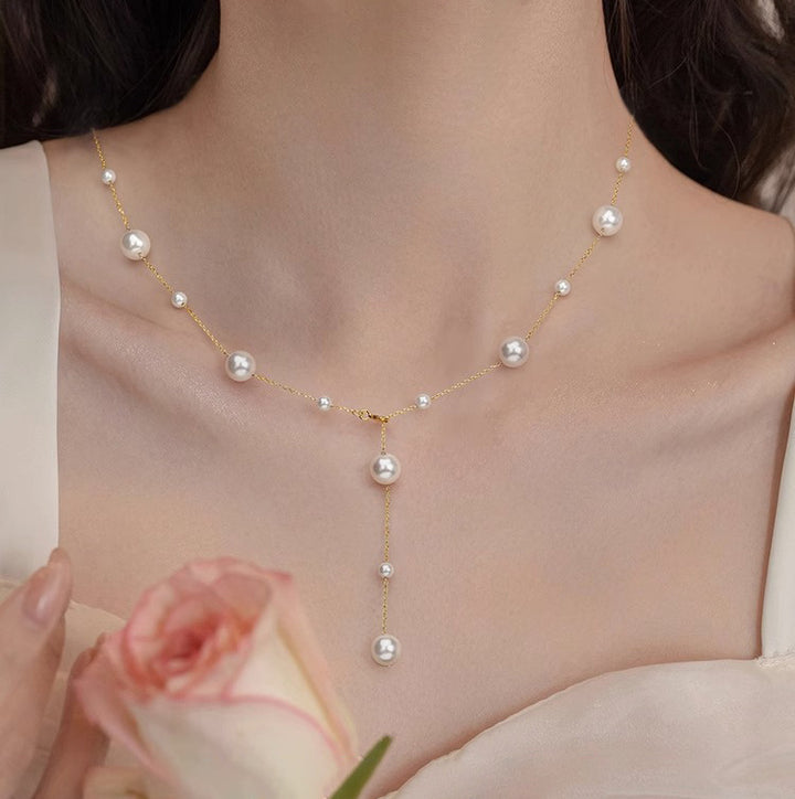 Pearl Drop Lariat Necklace Kalsten