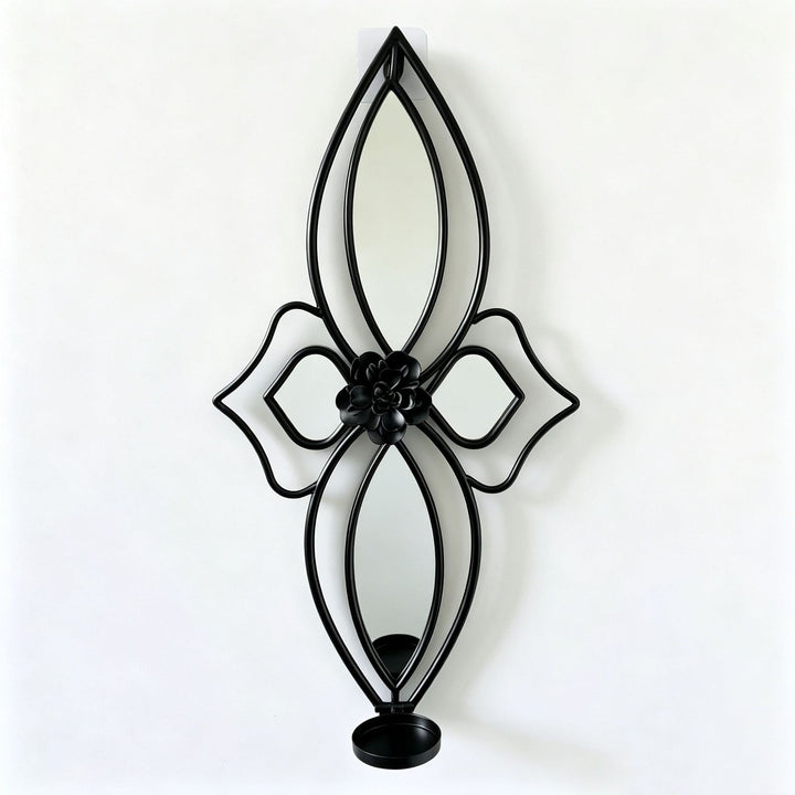 Elegant Floral Wall Mirror with Decorative Metal Design Kalsten