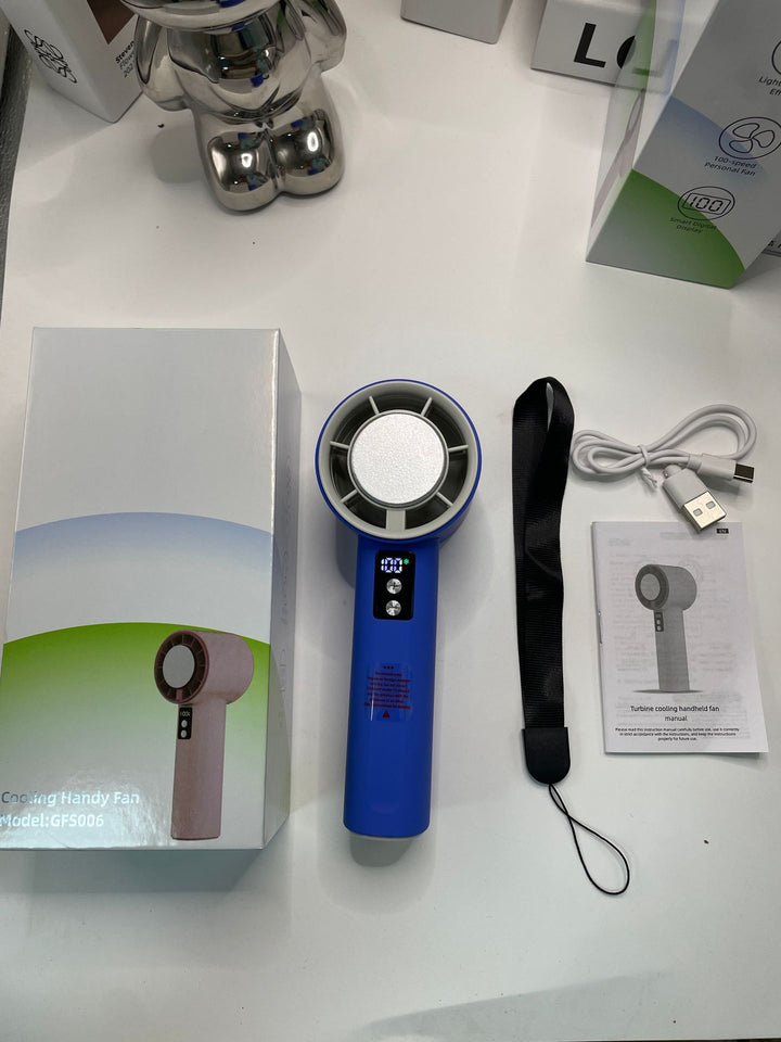 Women's Portable Turbo Hand Fan with Digital Control Kalsten