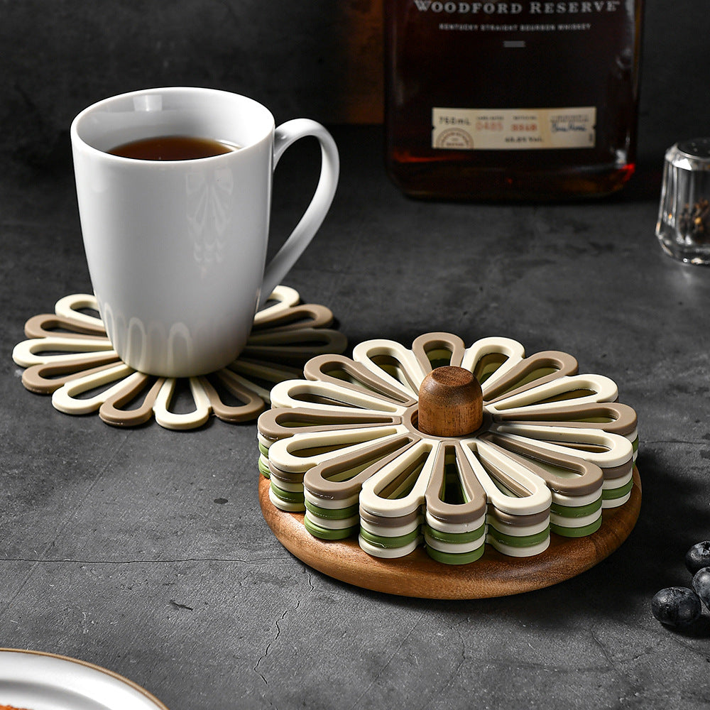 Elegant Silicone Coasters in Floral Design Kalsten