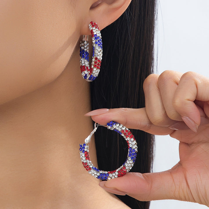 Women's sparkling hoops with rhinestone decoration and secure lever closure Kalsten