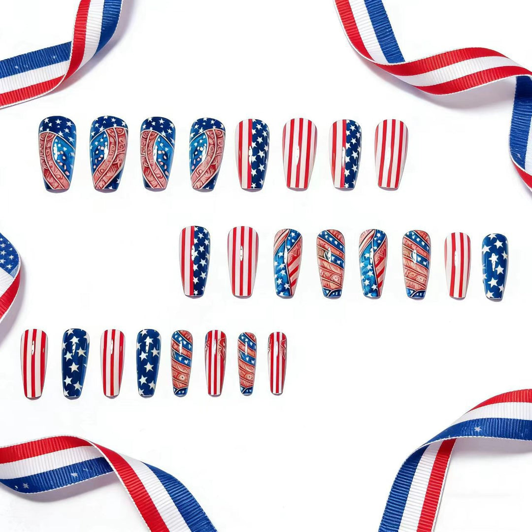 Nail art with creative patriot designs Kalsten