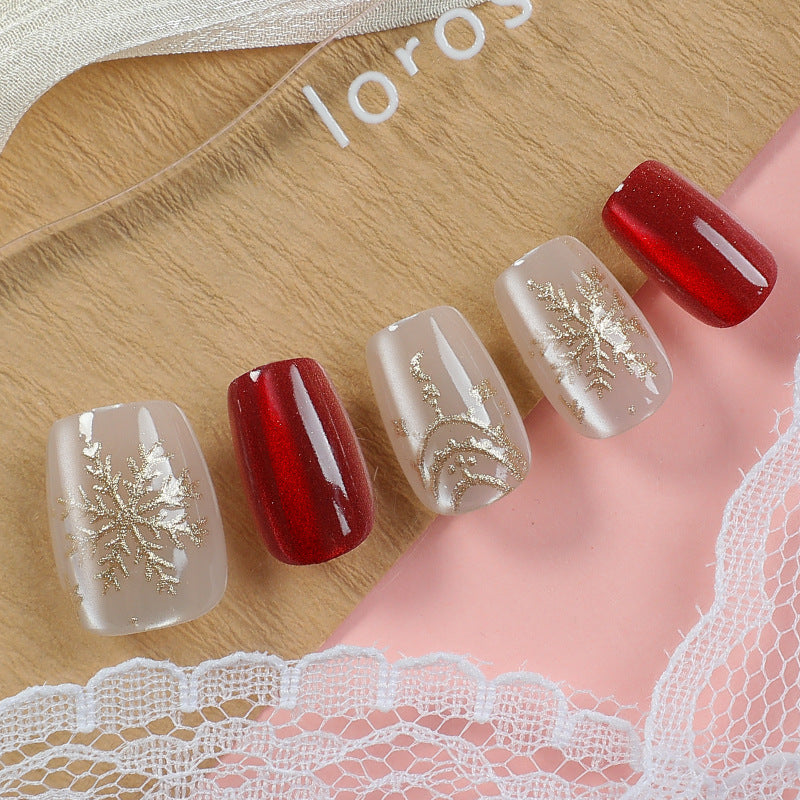 Elegant Glitter-Accent Press-On Nail Set