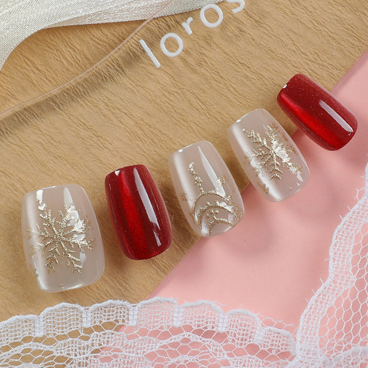 Elegant Glitter-Accent Press-On Nail Set