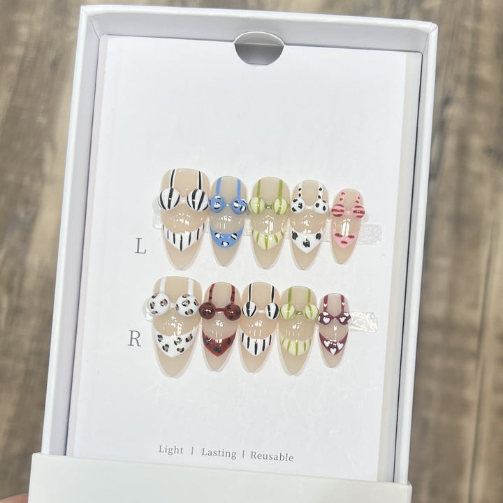 Decorative Press-On Nail Art Set with Unique Patterns Kalsten 1788223862