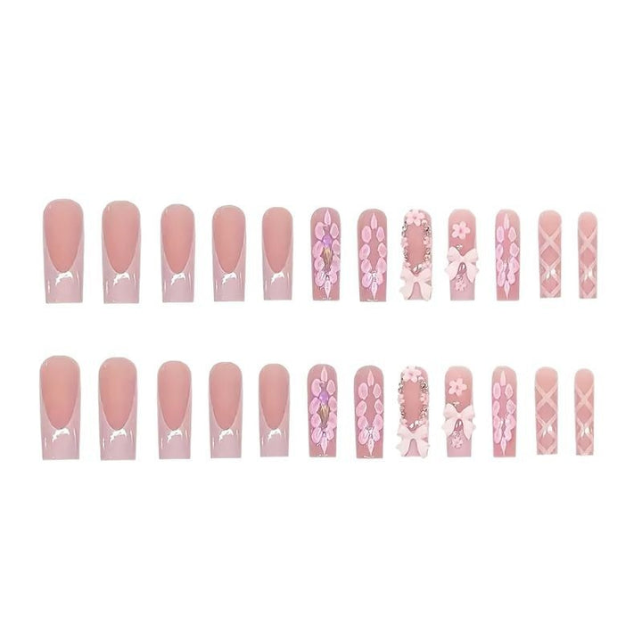 3D Floral Bow Press-On Nails Set Kalsten