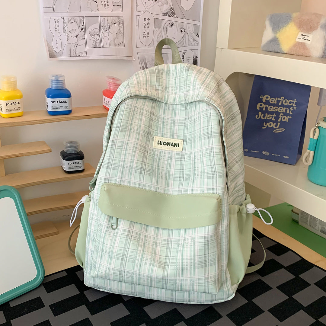 Chic Checked Casual Backpack Kalsten