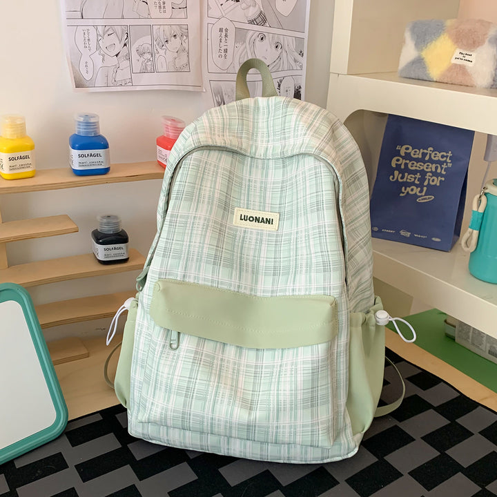 Chic Checked Casual Backpack Kalsten