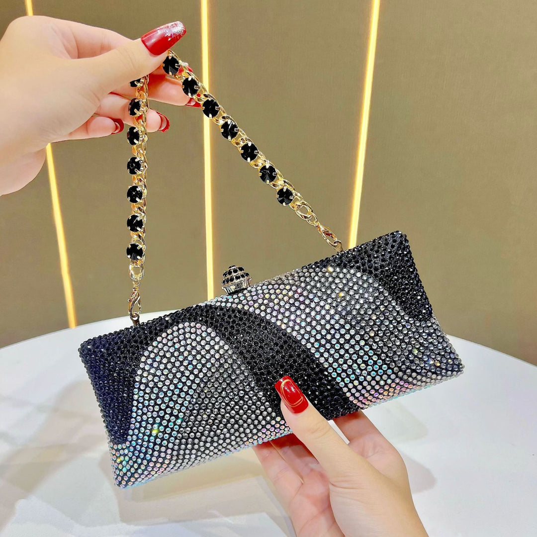Rhinestone-Embossed Evening Handbag