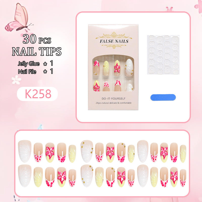 Nail art set with fine flower details Kalsten