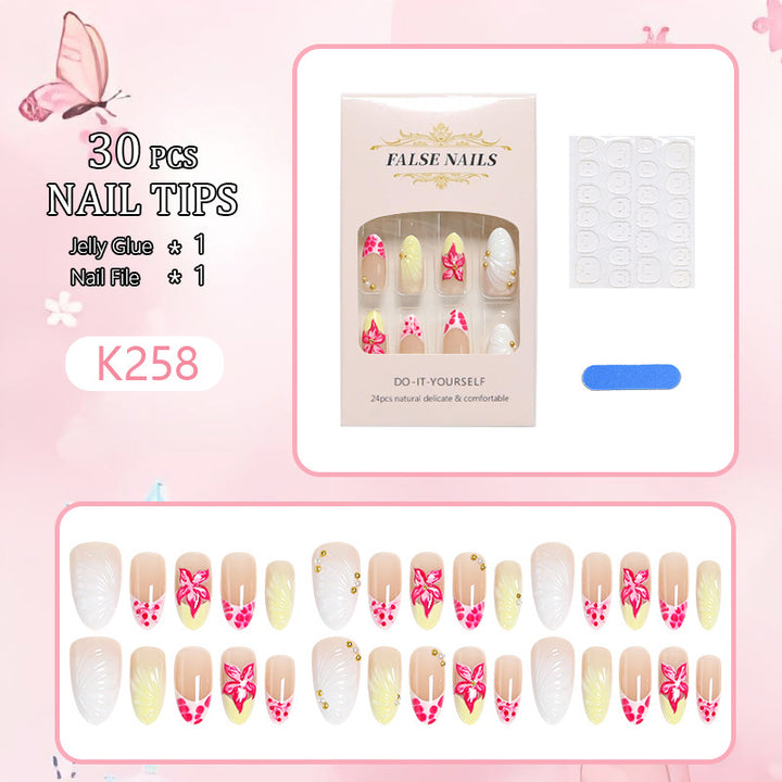 Nail art set with fine flower details Kalsten