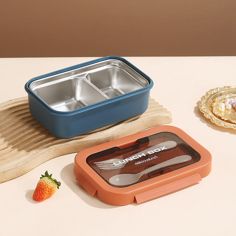 Multi-Layered Insulated Bento Lunch Box with Built-in Utensils