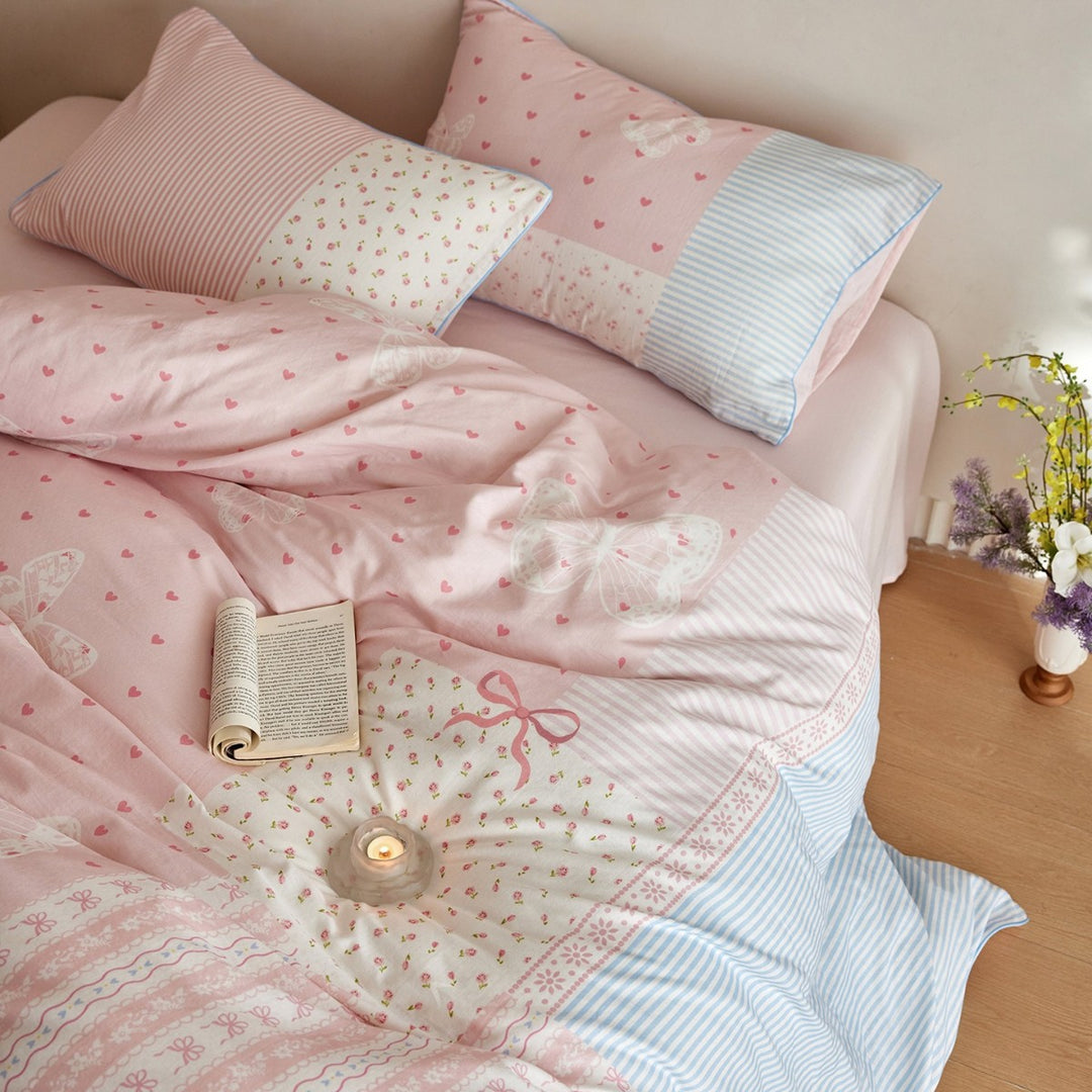 Patchwork Cotton Bedding Set in Vintage Patchwork Design