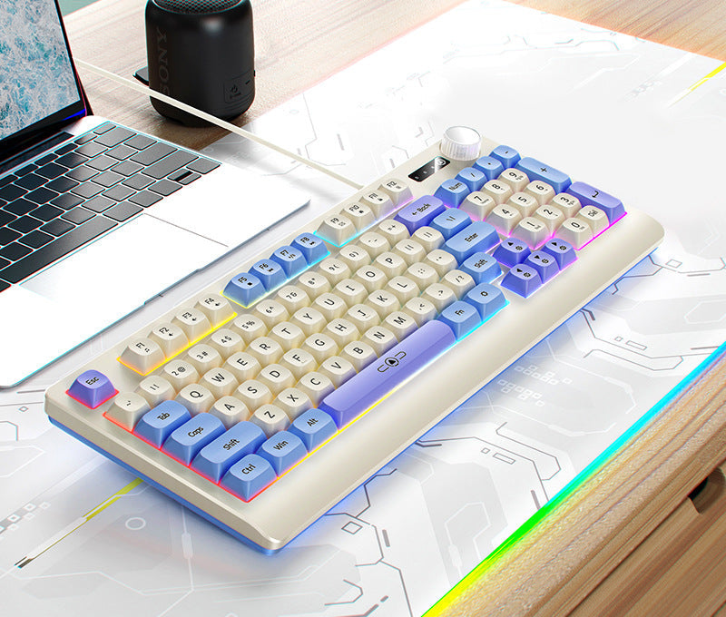 Retro RGB Mechanical Keyboard and Optical Gaming Mouse Set Kalsten