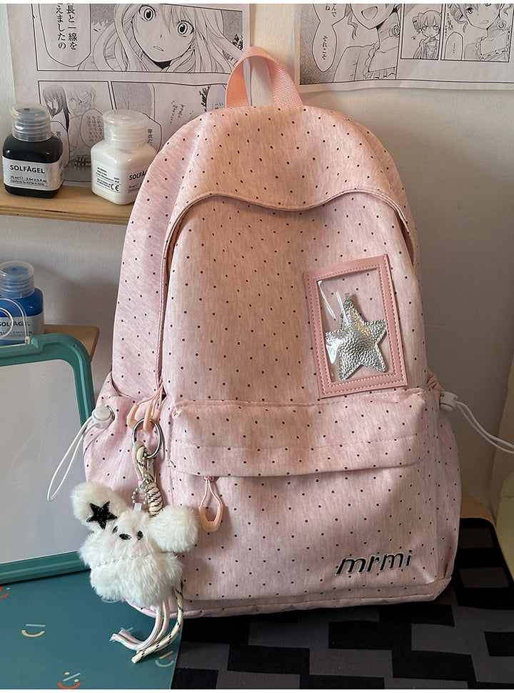 Casual Multi-Pocket School Backpack with Transparent Panel
