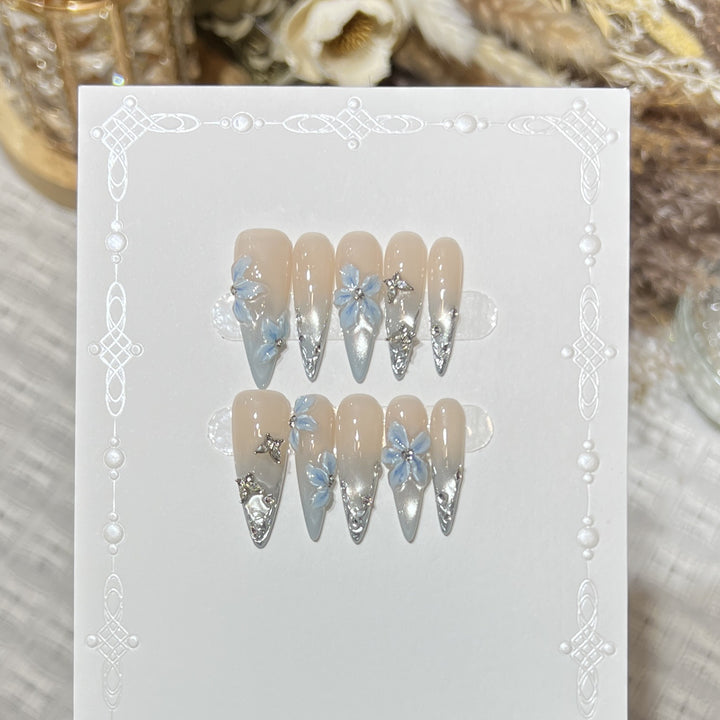 Elegant Stiletto Floral Press-On Nail Set Kalsten