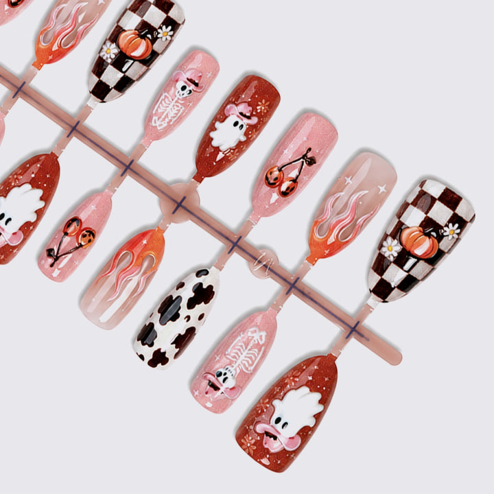 Creative Halloween Nail Art Set with Playful Designs Kalsten