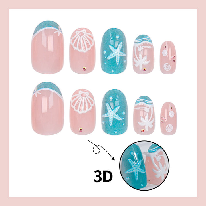 Artificial nail set with maritime details Kalsten