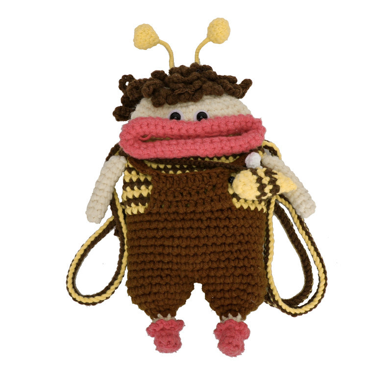Cute Crochet Bee-Themed Mini Backpack