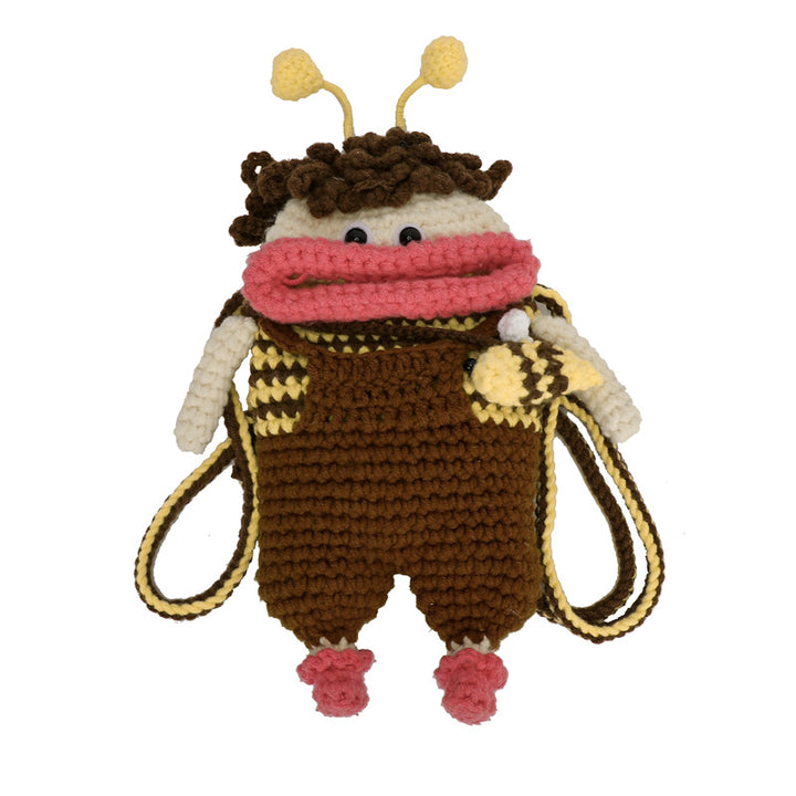 Cute Crochet Bee-Themed Mini Backpack