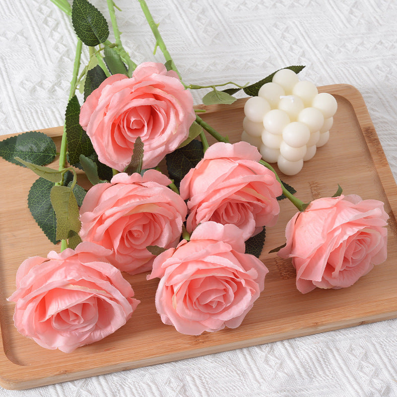 Realistic Fabric Rose Stem Decoration