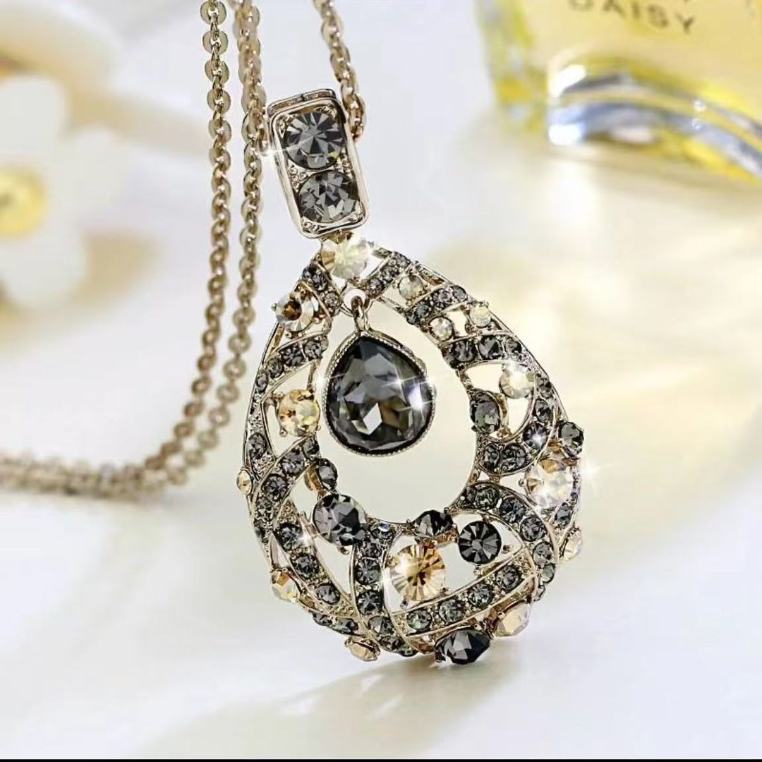 Contemporary Crystal Drop Necklace Kalsten