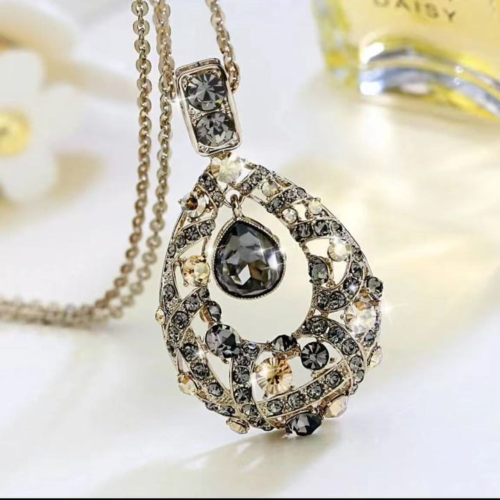 Contemporary Crystal Drop Necklace Kalsten