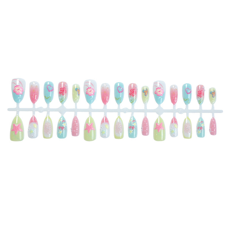 Creative Tropical-Inspired Press-On Nail Art Set kalsten