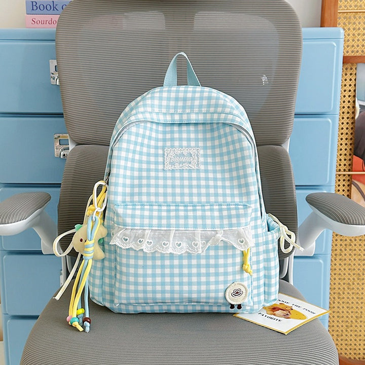 Cute Gingham Print Backpack Kalsten