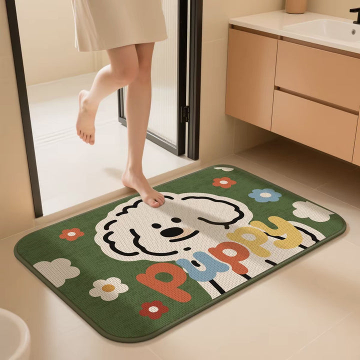 Cat-Themed Plush Doormat for Home Entryway