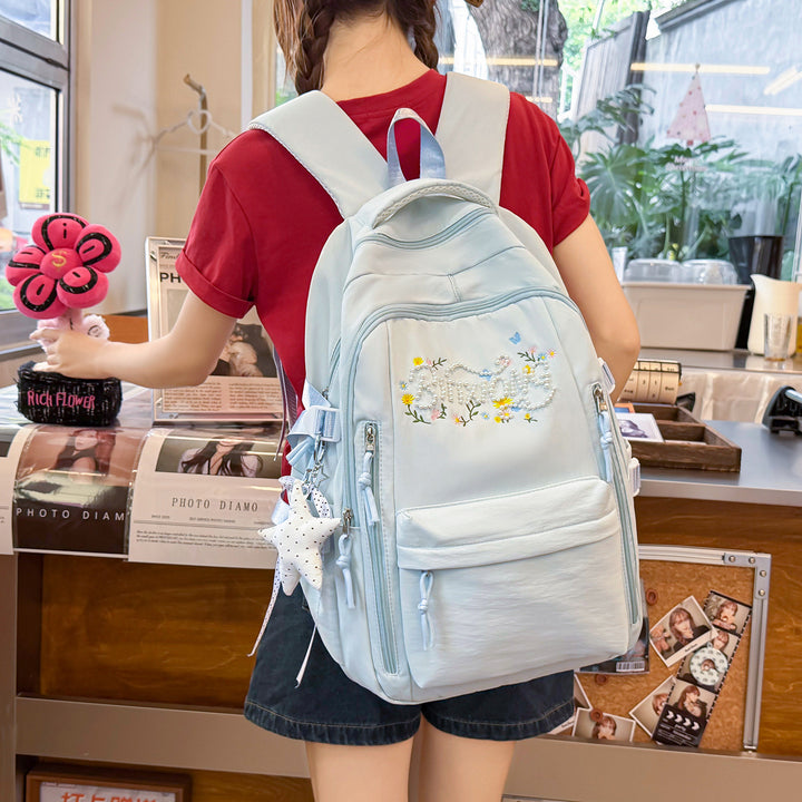 Embroidered Multi-Pocket Backpack Kalsten