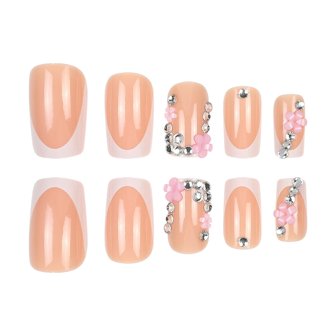 Decorative Floral Press-On Nail Set Kalsten
