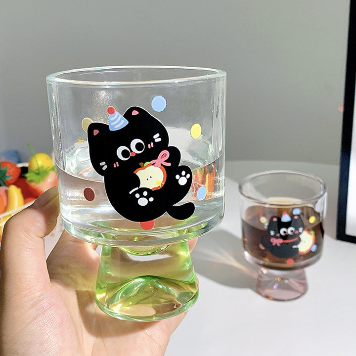 Playful drinking glass with cat motif Kalsten