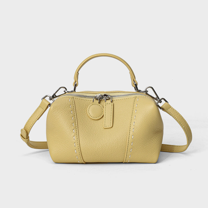 Pebbled Dome Satchel with Detachable Crossbody Strap