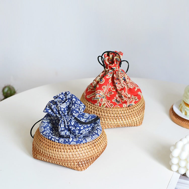 Charming storage bag made of hand-woven rattan Kalsten