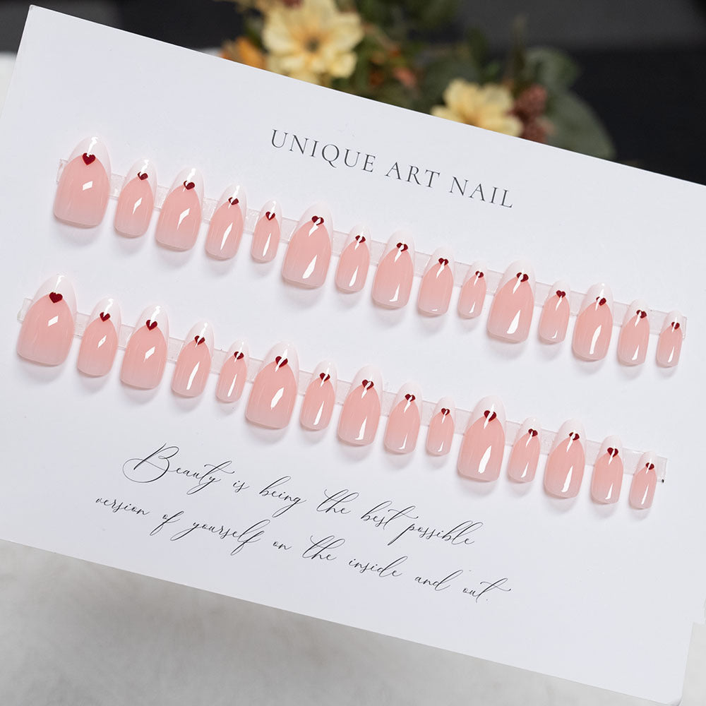 Heart-Accent Press-On Nails