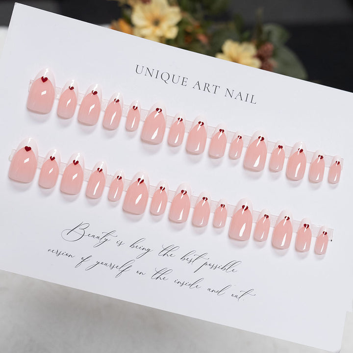 Heart-Accent Press-On Nails