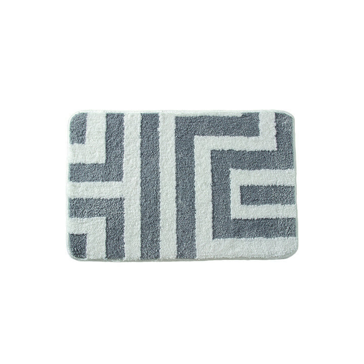 Plush Geometric Pattern Bath Mat Kalsten