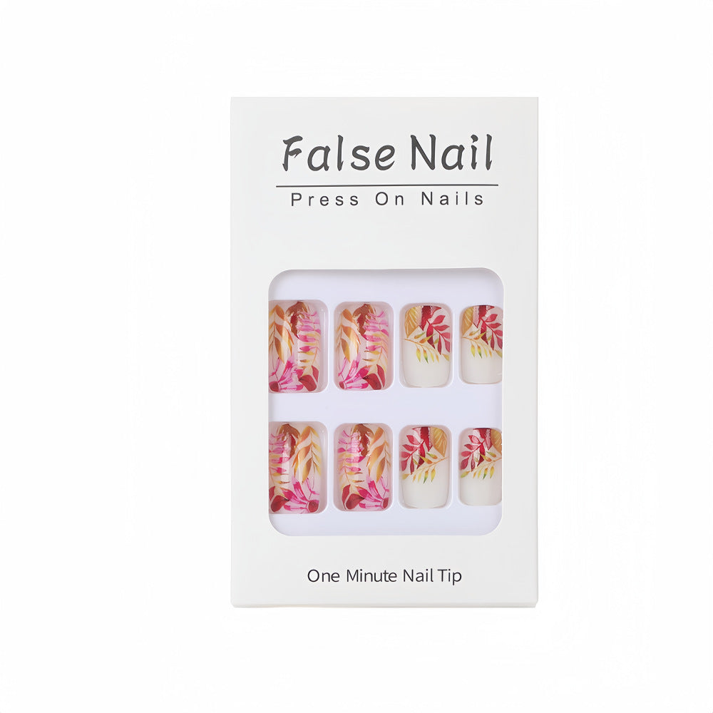 Stylish artificial nails with botanical designs Kalsten