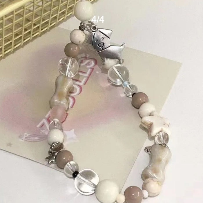 Dog-Themed Charm Beaded Bracelet Kalsten