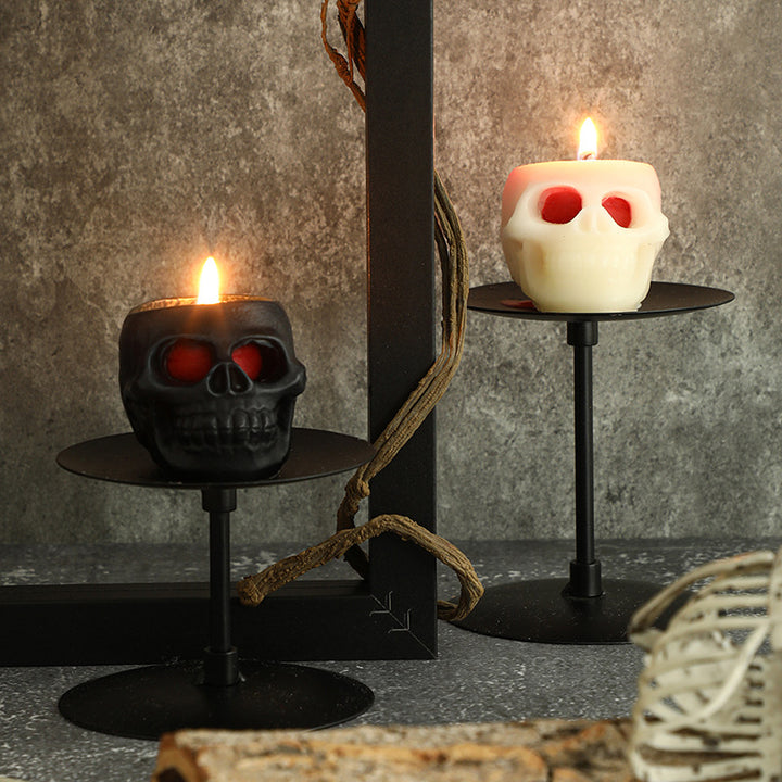Hand-Poured Skull Votive Candles for Seasonal Tabletop Ambience