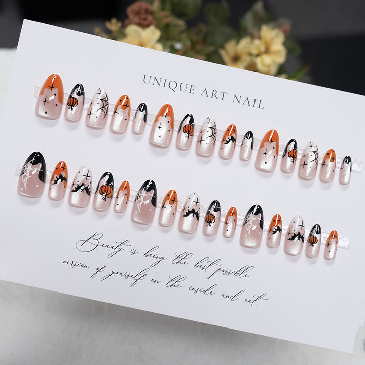 Halloween-Themed Artistic Press-On Nails