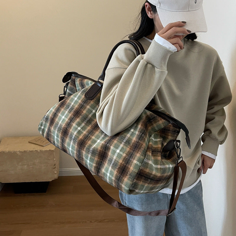 Stylish Plaid Travel Duffel Bag Kalsten