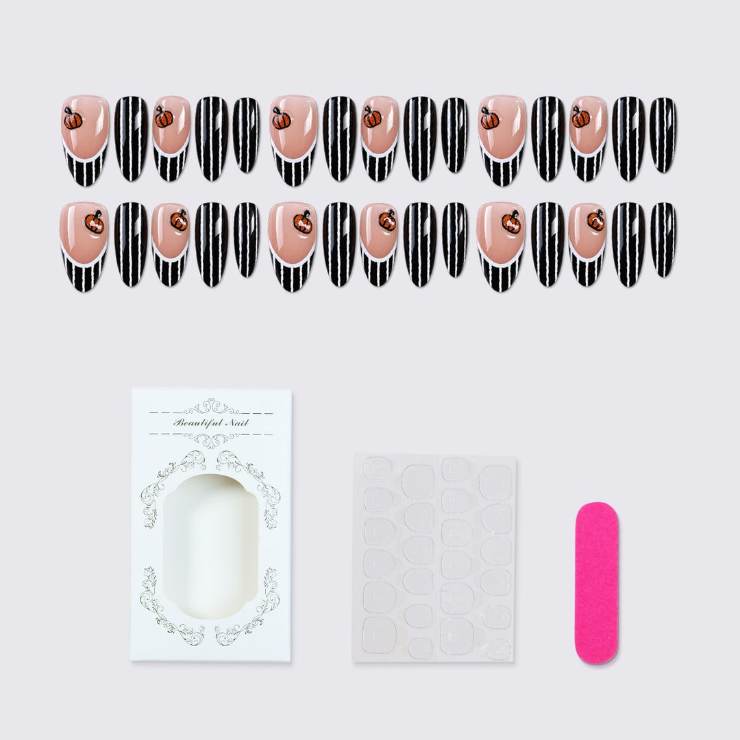 Nail art set with elegant zebra designs and creative accents Kalsten