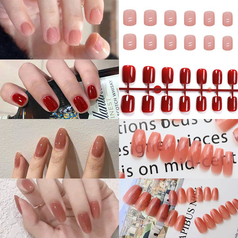 Glossy Almond-Shaped Press-On Nails Kalsten