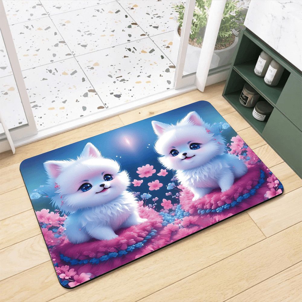 Adorable Pomeranian-Themed Bath Rug Kalsten