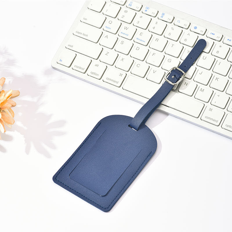 premium PU leather luggage tag with adjustable buckle strap Kalsten