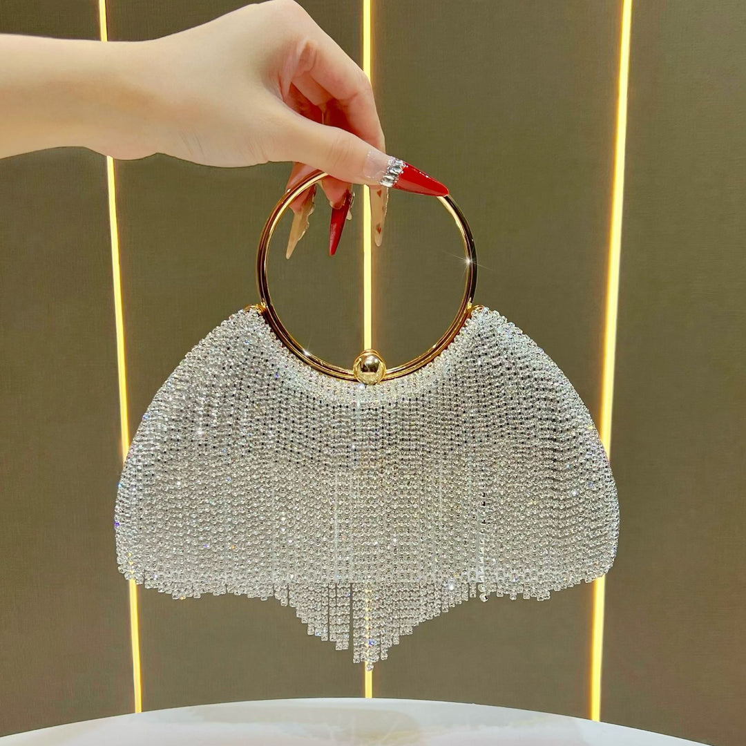Crystal-Studded Decorative Evening Handbag